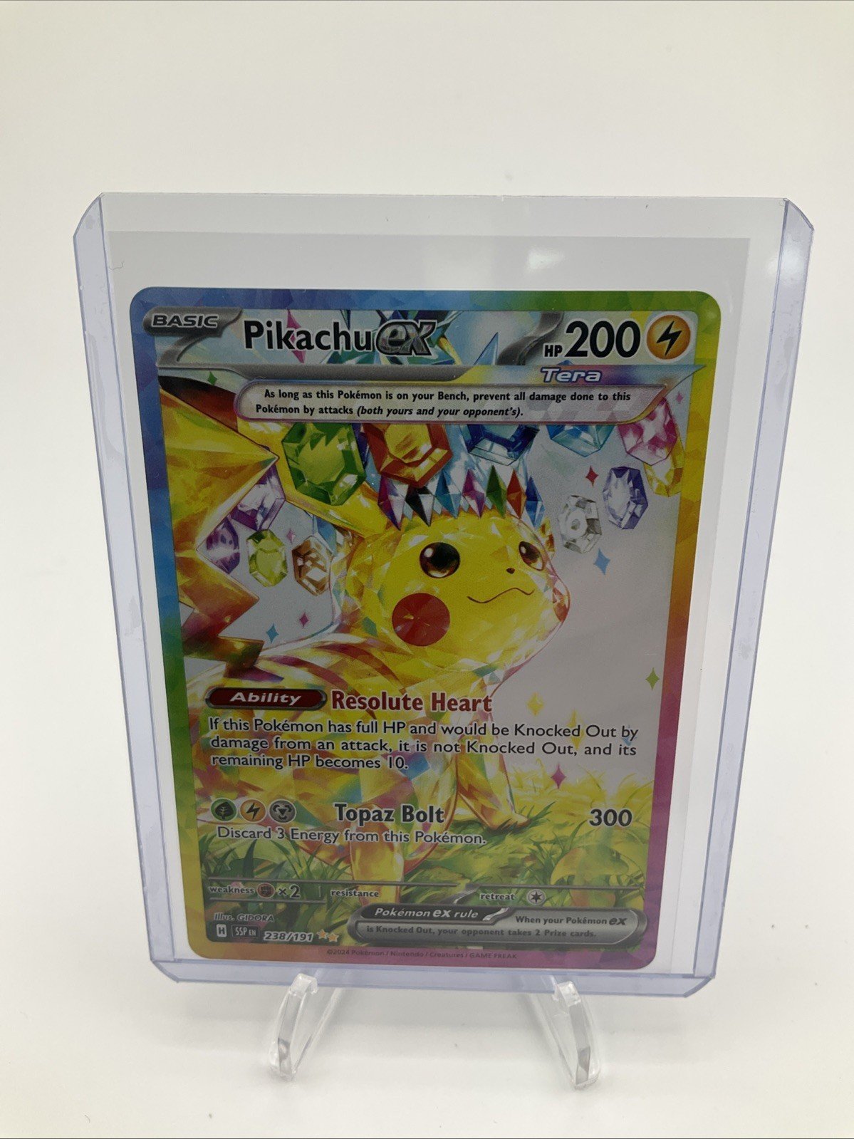 Pikachu ex Special Illustration Rare Pokemon SV08: Surging Sparks 238/191 NM