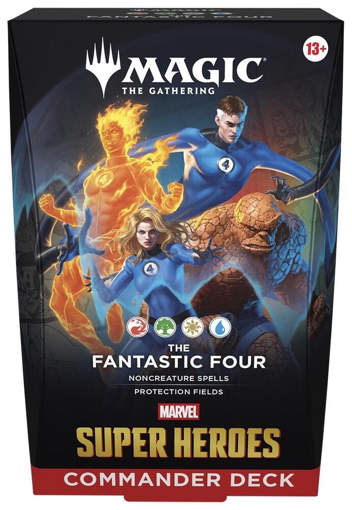 Magic: The Gathering Marvel Super Heroes Commander Deck - The Fantastic Four, Ready-to-Play 100-Card MTG Deck with Tokens, Deck Box, Strategy Insert & Reference Card (PRE-ORDER JUNE)