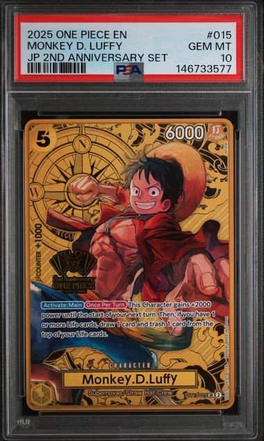 One Piece Luffy JP 2nd Anniv PSA 10 3577