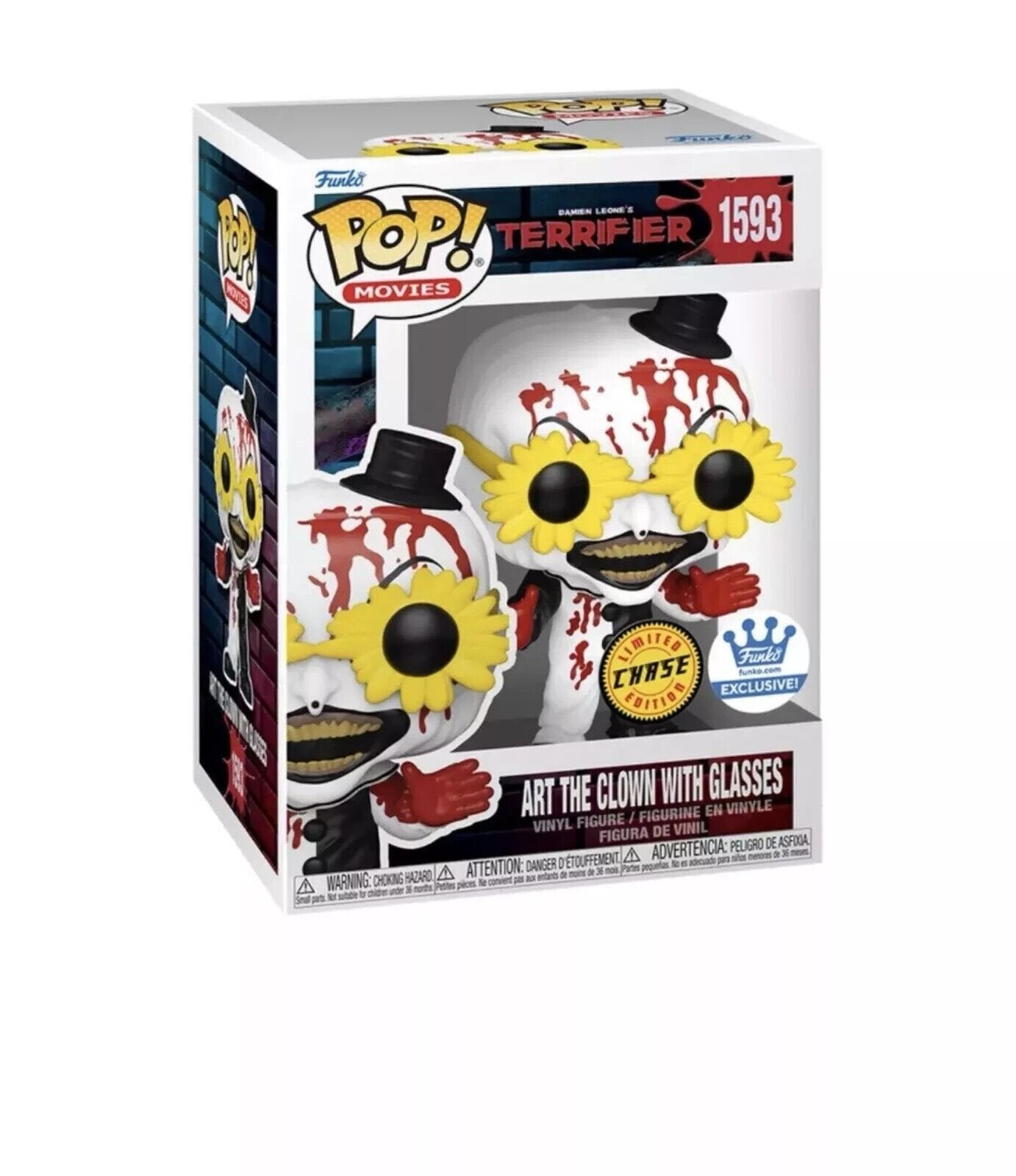 Bloody Art the Clown with Glasses Funko Pop! Chase Limited Edition Exclusive Vinyl Figure #1593 with Window Display Box