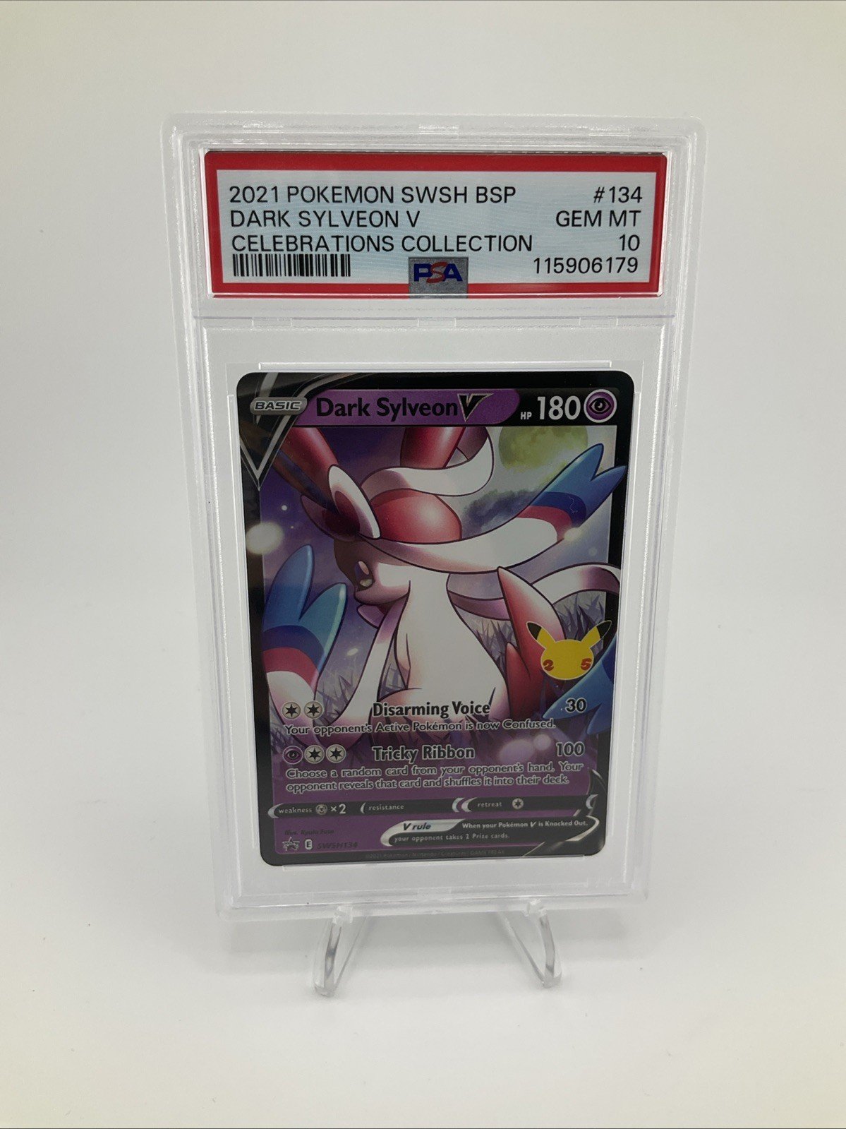 Pokemon Sylveon v Dark SWSH134 Promo Card Holo PSA 10