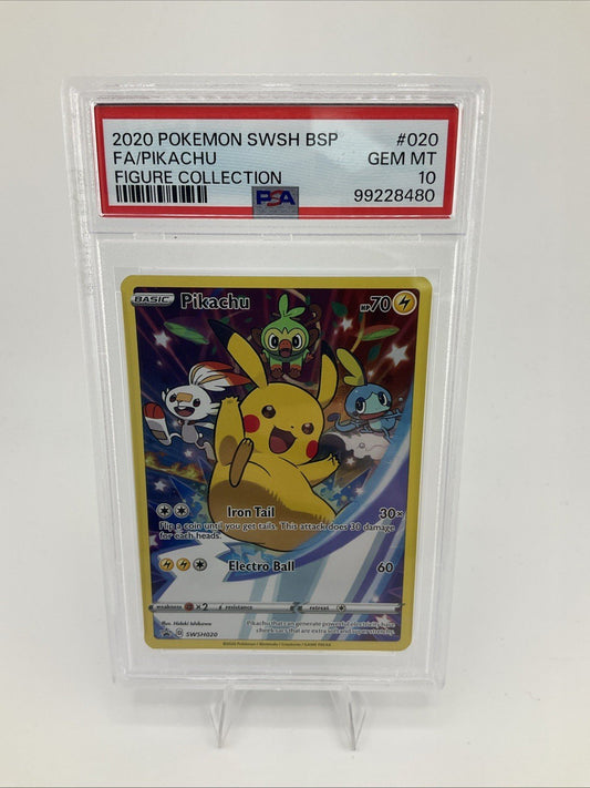2020 Pokemon Pikachu SWSH020 Sword & Shield Black Star Promo Card PSA Gem Mt 10