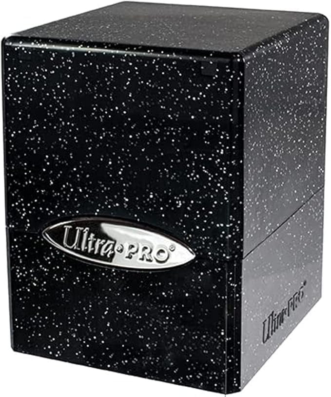 Ultra Pro Satin Cube Deck Box Glitter Black – 100+ Card Storage for Pokemon TCG and MTG