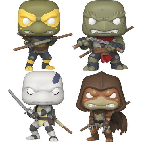 Funko Pop! Comics Teenage Mutant Ninja Turtles: The Last Ronin set of 4, including Yi #58, Uno #57, Odyn #56, and Moja #55 collectible vinyl figures