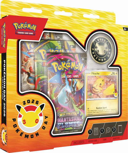 Pokemon TCG Pokemon Day 2026 Collection Box with Pikachu Promo Card and Booster Packs