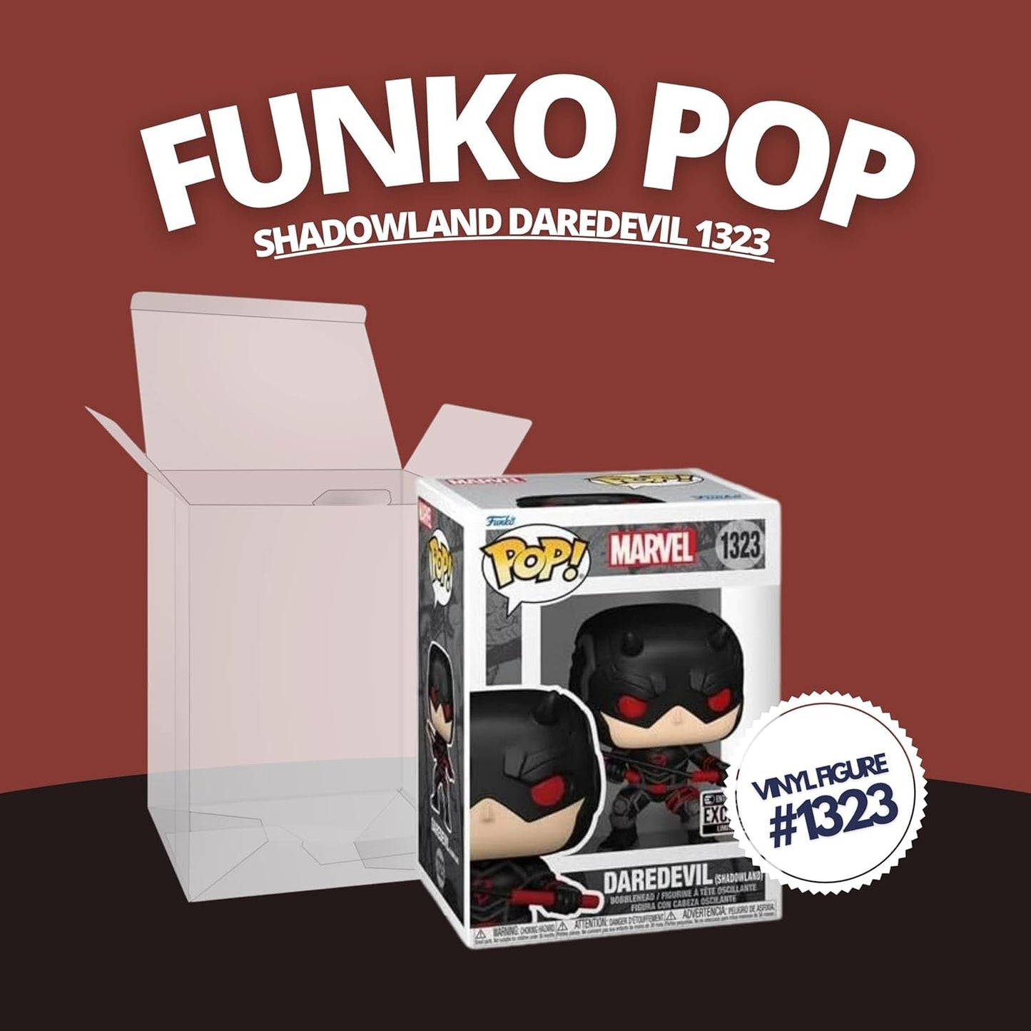 Daredevil (Shadowland) Funko Pop! Marvel - Entertainment Earth Exclusive Bobblehead Figure #1323 with Display Box Protector Case