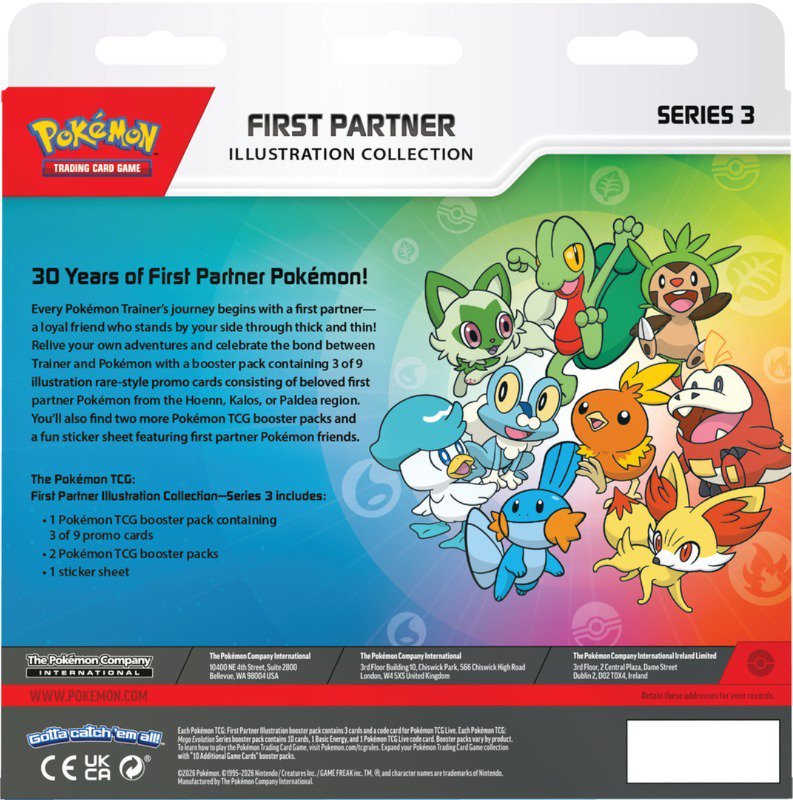 Pokemon First Partner Illustration Collection Series 3 | Official Pokemon Trading Card Collector Set | Premium Oversized Partner Card Collection | Display and Collection for Pokemon Fans (PREORDER - Release Date August 2026)