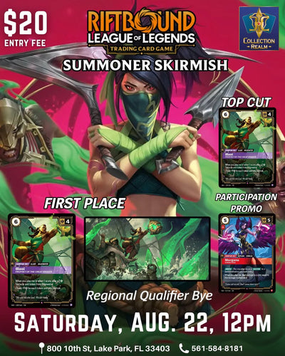 Riftbound League of Legends TCG Summoner Skirmish – August 22, 2026 (Saturday 12:00 PM)
