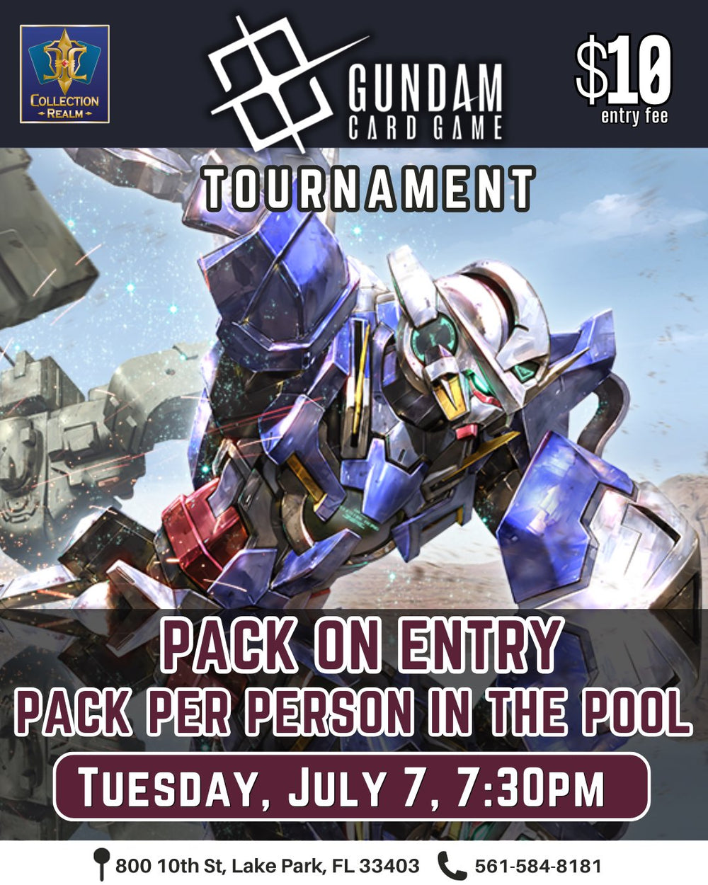 Gundam Card Game Tournament – July 7, 2026 (Tuesday 7:30 PM)