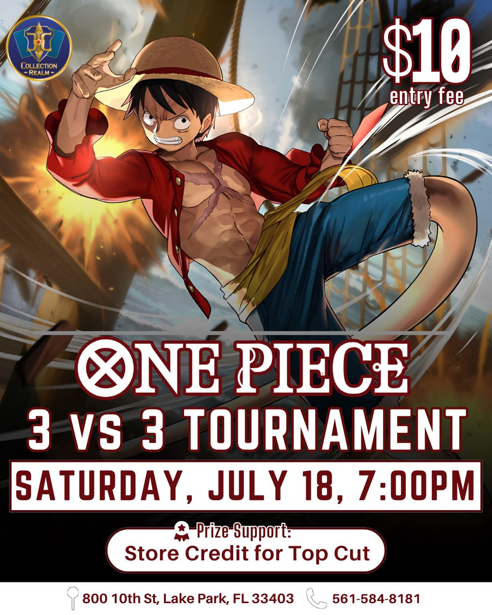 One Piece Card Game 3 vs 3 Tournament – July 18, 2026 (Saturday 7:00 PM)