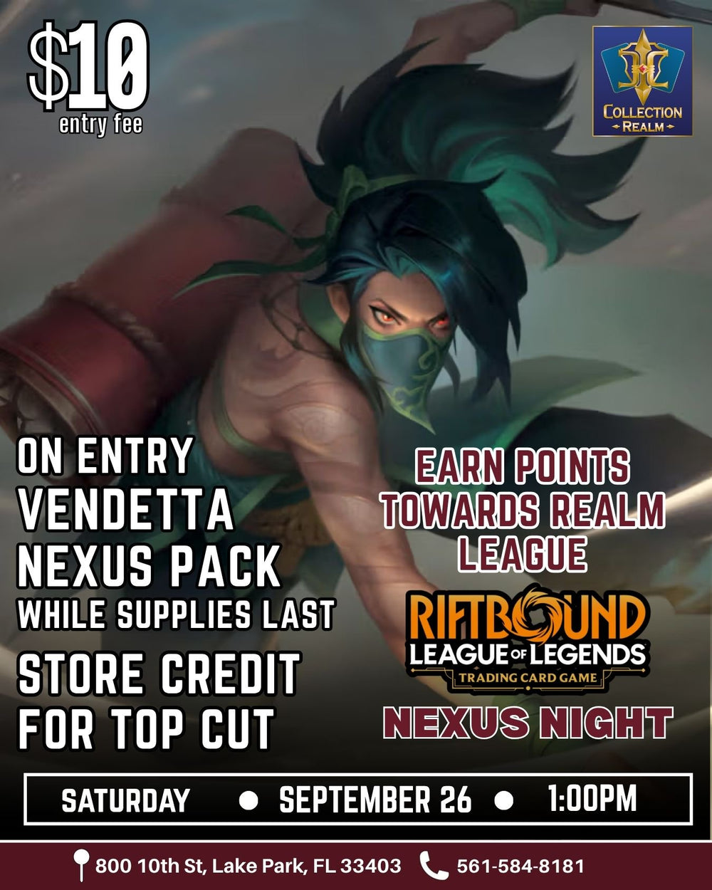 Riftbound: League of Legends TCG Nexus Night – September 26, 2026 (Saturday 1:00 PM)