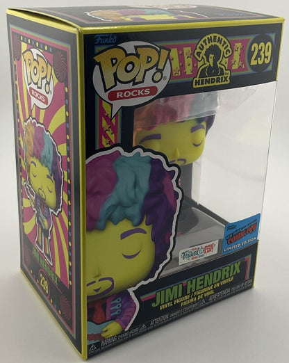 Funko Pop Vinyl Rocks Jimi Hendrix 2021 Festival of Fun NYCC #239 Blacklight Exc