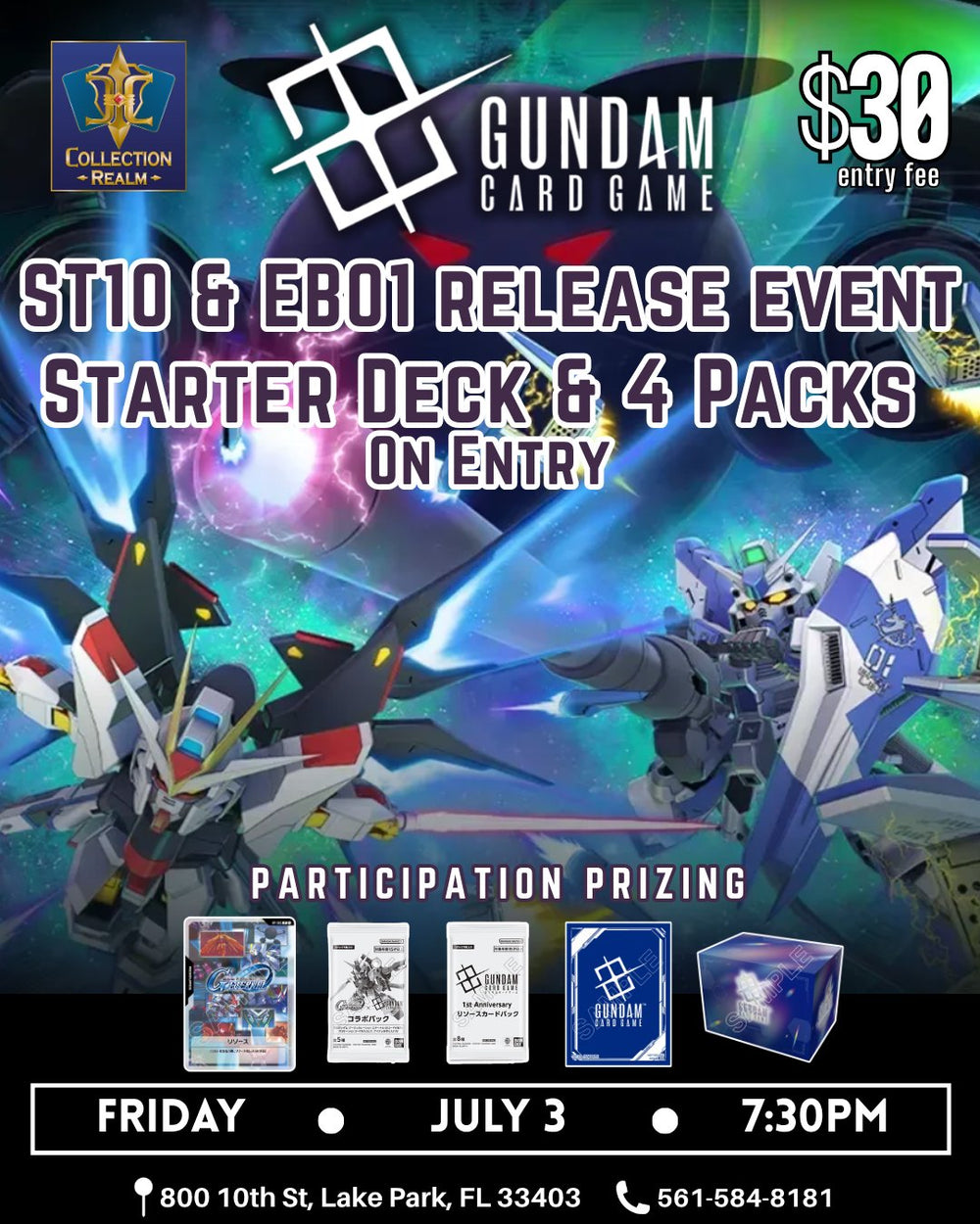 Gundam Card Game ST10 & EB01 Release Event – July 3, 2026 (Friday 7:30 PM)