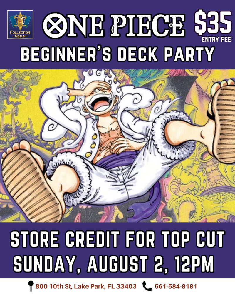 One Piece TCG Beginner's Deck Party – August 2, 2026 (Sunday 12:00 PM)