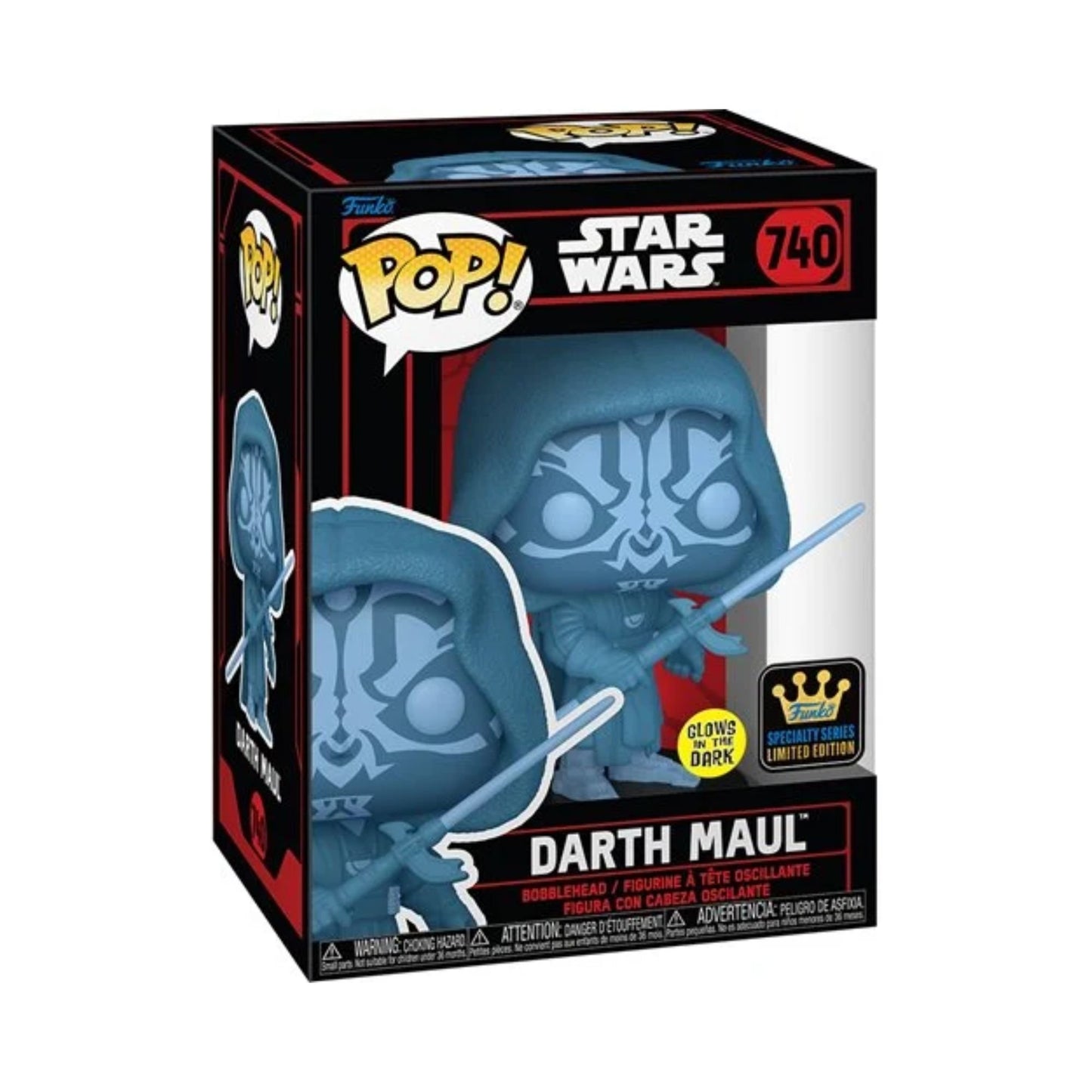 Darth Maul Funko Pop! Star Wars - Specialty Series Limited Edition - Collectible Glows In The Dark Vinyl Figure #740 with Window Display Box (PRE-ORDER)