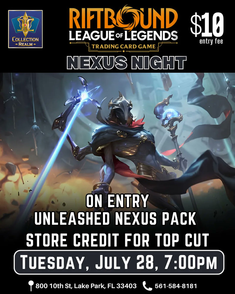 Riftbound League of Legends TCG Nexus Night Tournament – July 28, 2026 (Tuesday 7:00 PM)