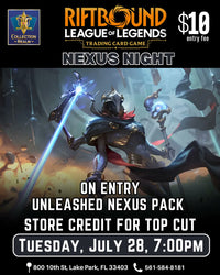 Riftbound League of Legends TCG Nexus Night Tournament – July 28, 2026 (Tuesday 7:00 PM)