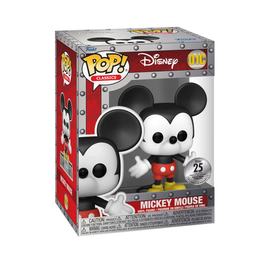 Mickey Mouse Funko Pop! Classic Disney - 25 Years Funniversary - Approx. 5.15" Collectible Limited Edition Vinyl Figure #01C with Window Display Box (PRE-ORDER)