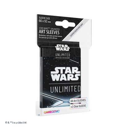 Star Wars Unlimited Art Sleeves Card Back Black, 60 Standard Size Card Sleeves with Clear Leader Sleeve, Durable TCG Card Protectors for Star Wars Unlimited and Standard Card Games