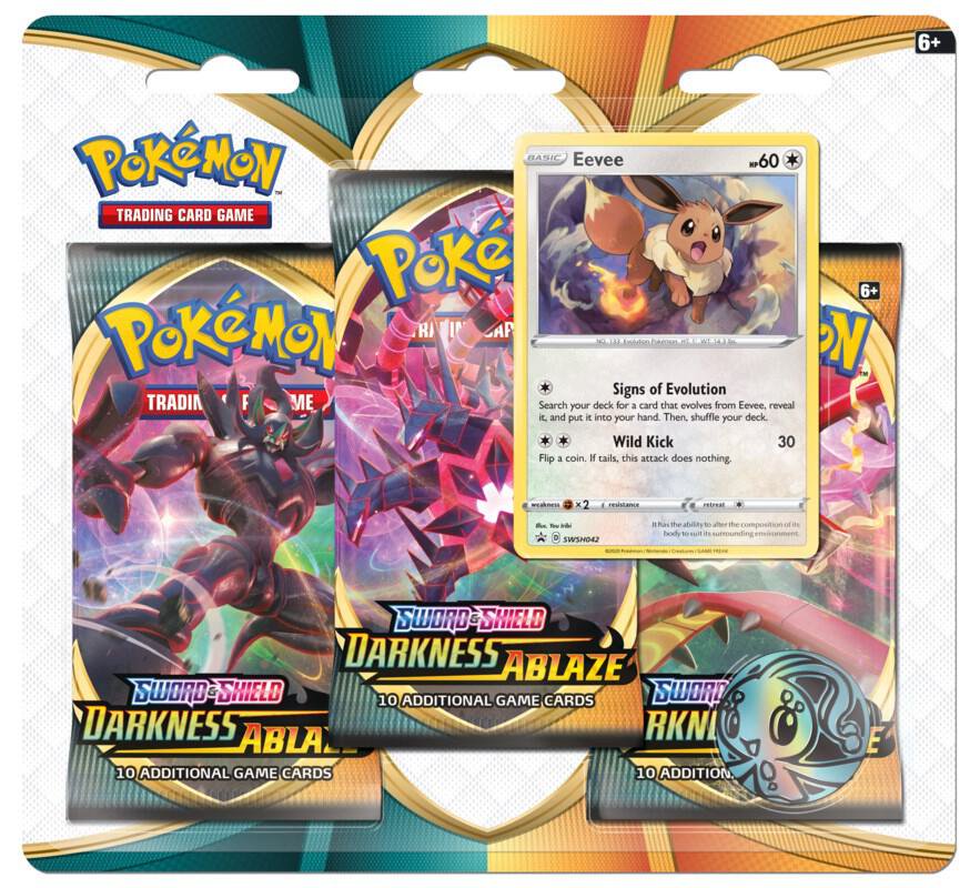 Pokemon TCG Darkness Ablaze 3-Pack Blister (w/ Eevee Promo)
