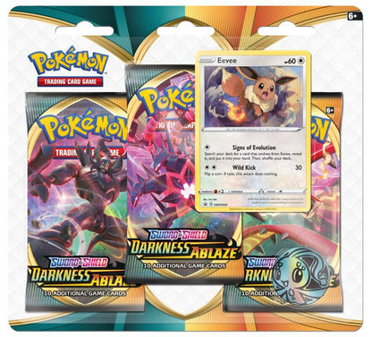 Pokemon TCG Darkness Ablaze 3-Pack Blister (w/ Eevee Promo)