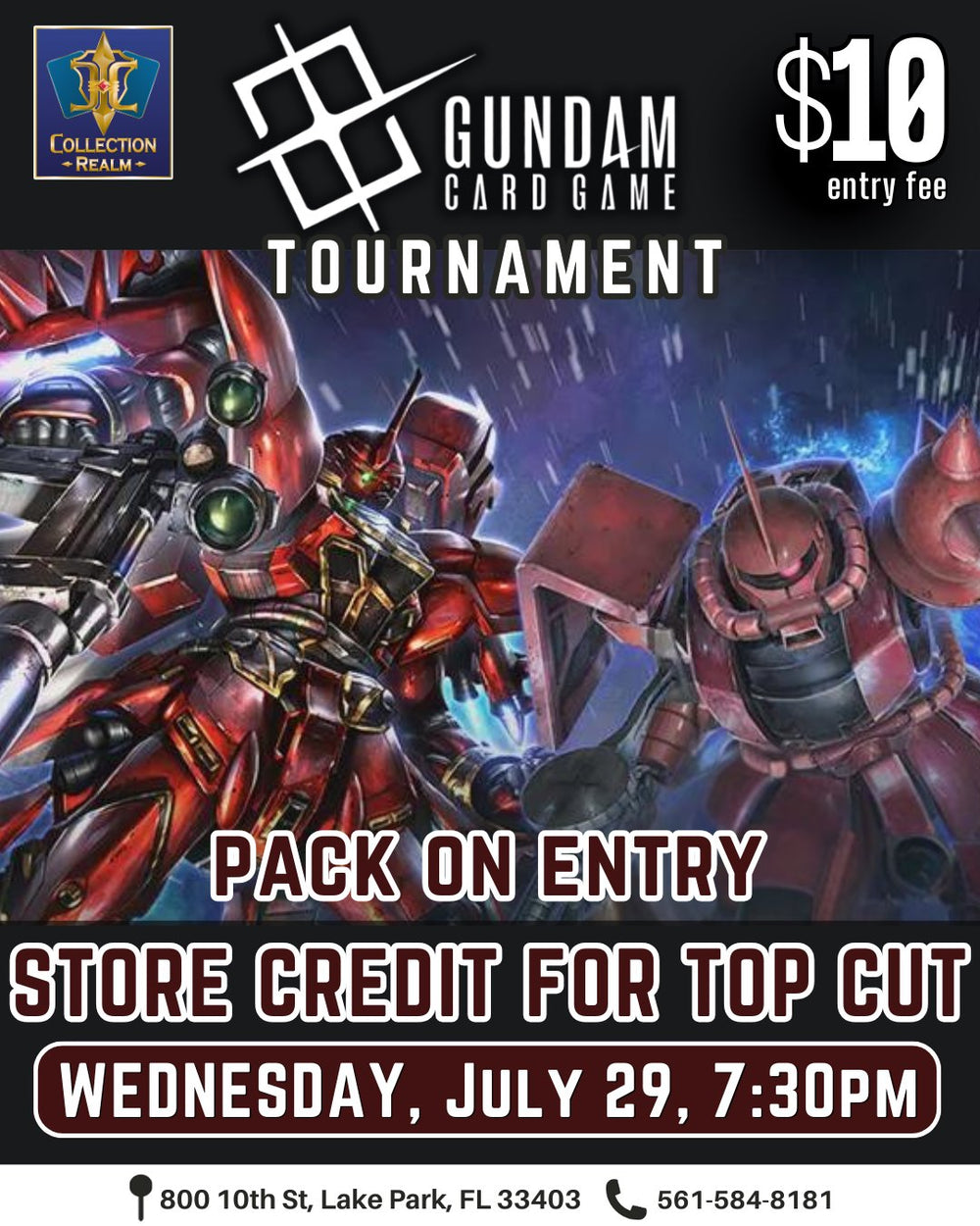 Gundam Card Game Tournament – July 29, 2026 (Wednesday 7:30 PM)