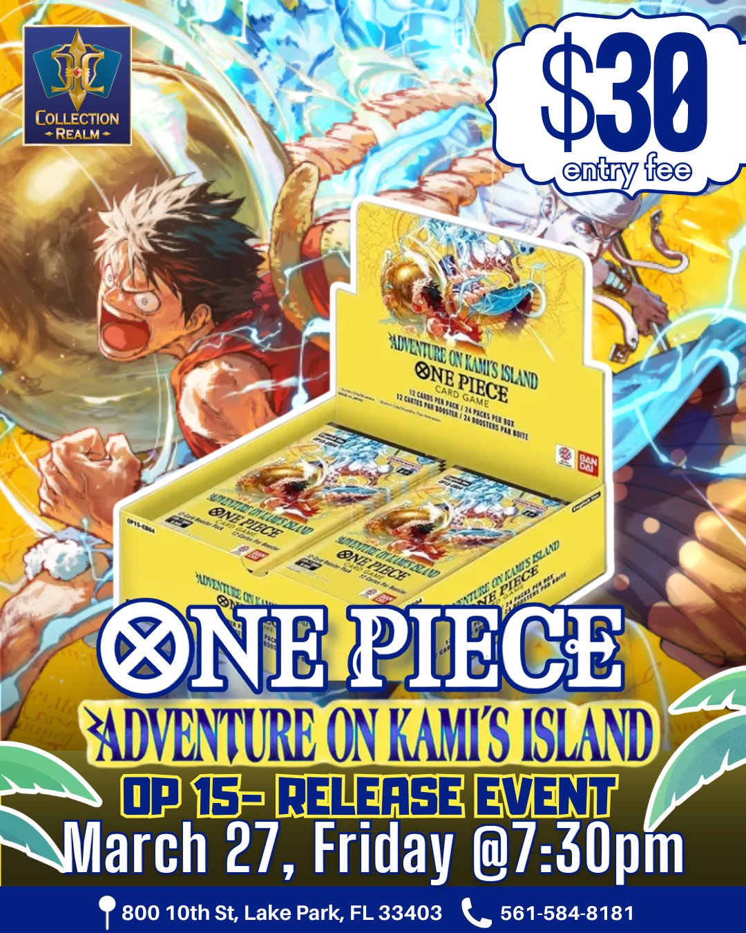 One Piece TCG Adventure on Kami's Island OP-15 Release Event – March 27, Friday 7:30PM