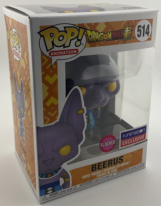 Funko Pop! Vinyl: Dragon Ball - Beerus - (Flocked) - Funimation (Exclusive) #514