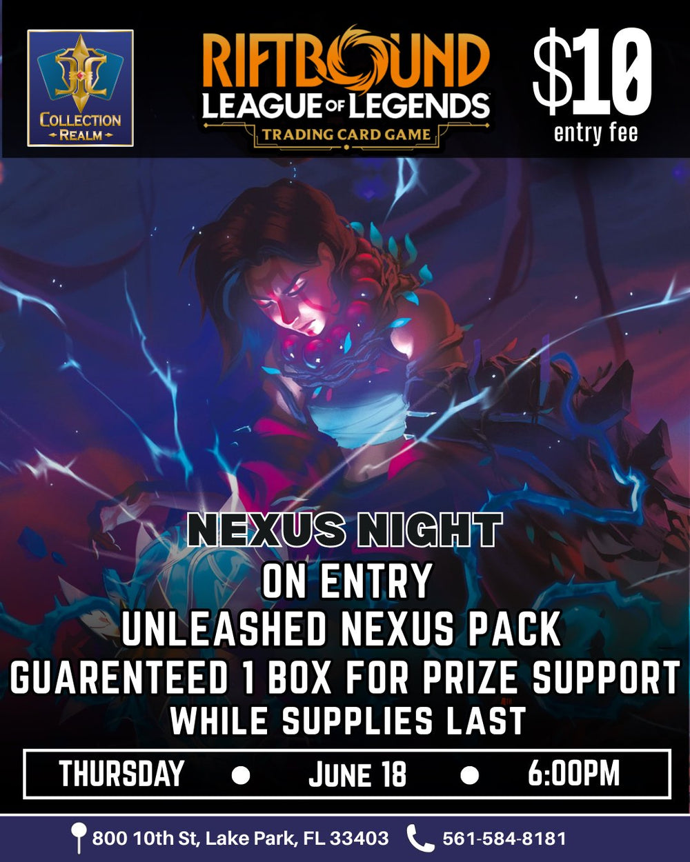 Riftbound League of Legends TCG Nexus Night Tournament – June 18, 2026 (Thursday 6PM)