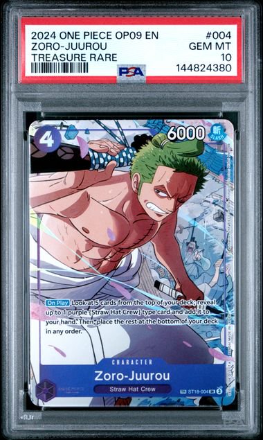 One Piece Zoro-Juurou OP09TR PSA 10 4380 Graded Collectible