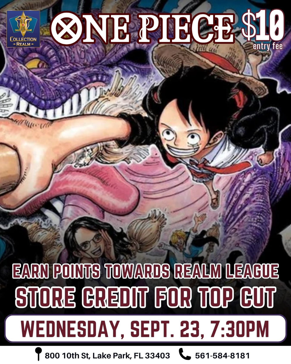 One Piece Card Game Tournament – September 23, 2026 (Wednesday 7:30 PM)
