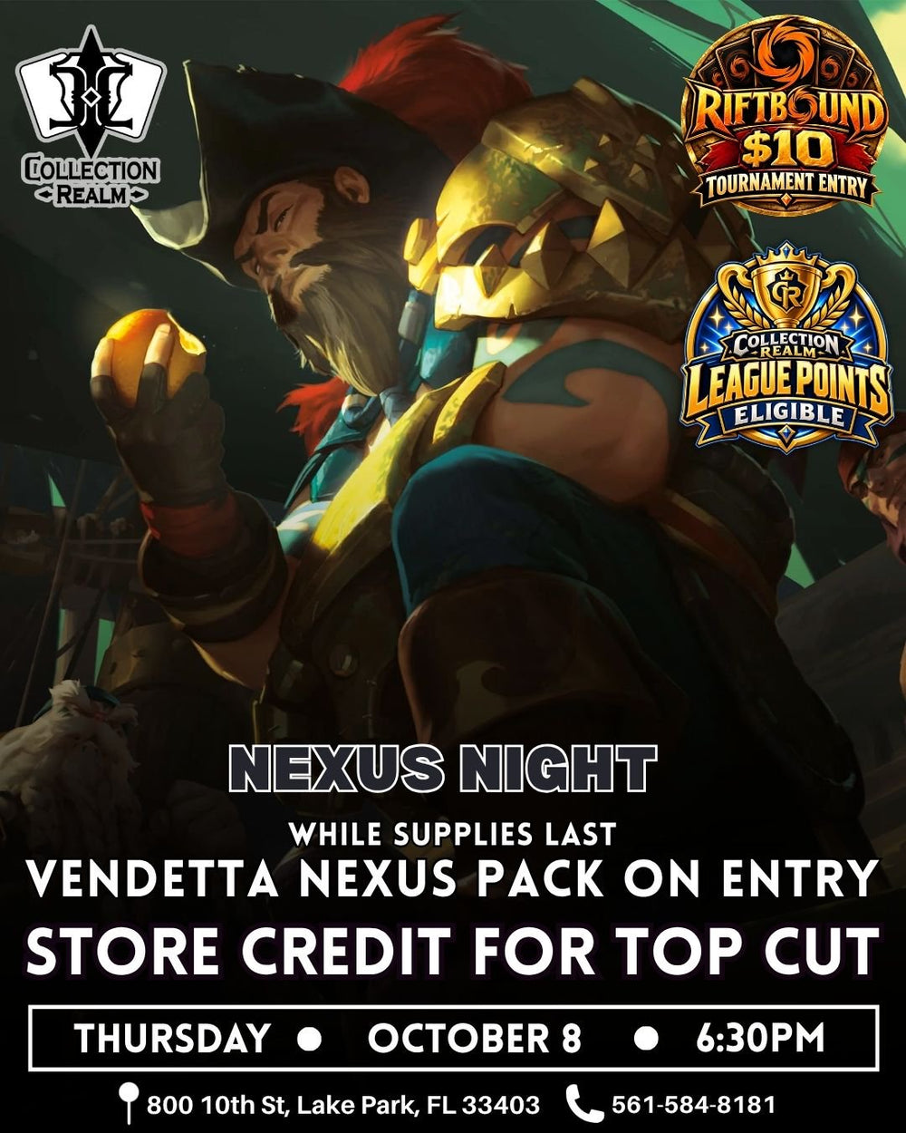 Riftbound: League of Legends TCG Nexus Night League Points – October 8, 2026 (Thursday 6:30 PM)