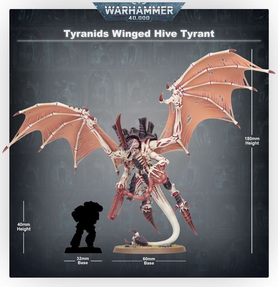 Warhammer 40,000 Winged Hive Tyrant Tyranids Winged Hive Tyrant Miniature Kit – Build as Winged Hive Tyrant, Hive Tyrant or Swarmlord – 59-Piece Plastic Model for Warhammer 40K