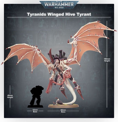 Warhammer 40,000 Winged Hive Tyrant Tyranids Winged Hive Tyrant Miniature Kit – Build as Winged Hive Tyrant, Hive Tyrant or Swarmlord – 59-Piece Plastic Model for Warhammer 40K