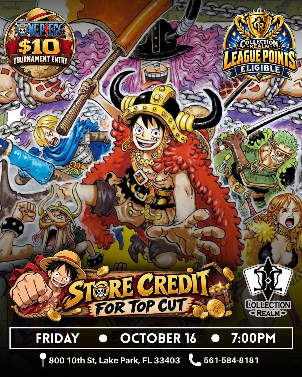 One Piece TCG League Points Eligible – October 16 2026 (Friday 7PM)