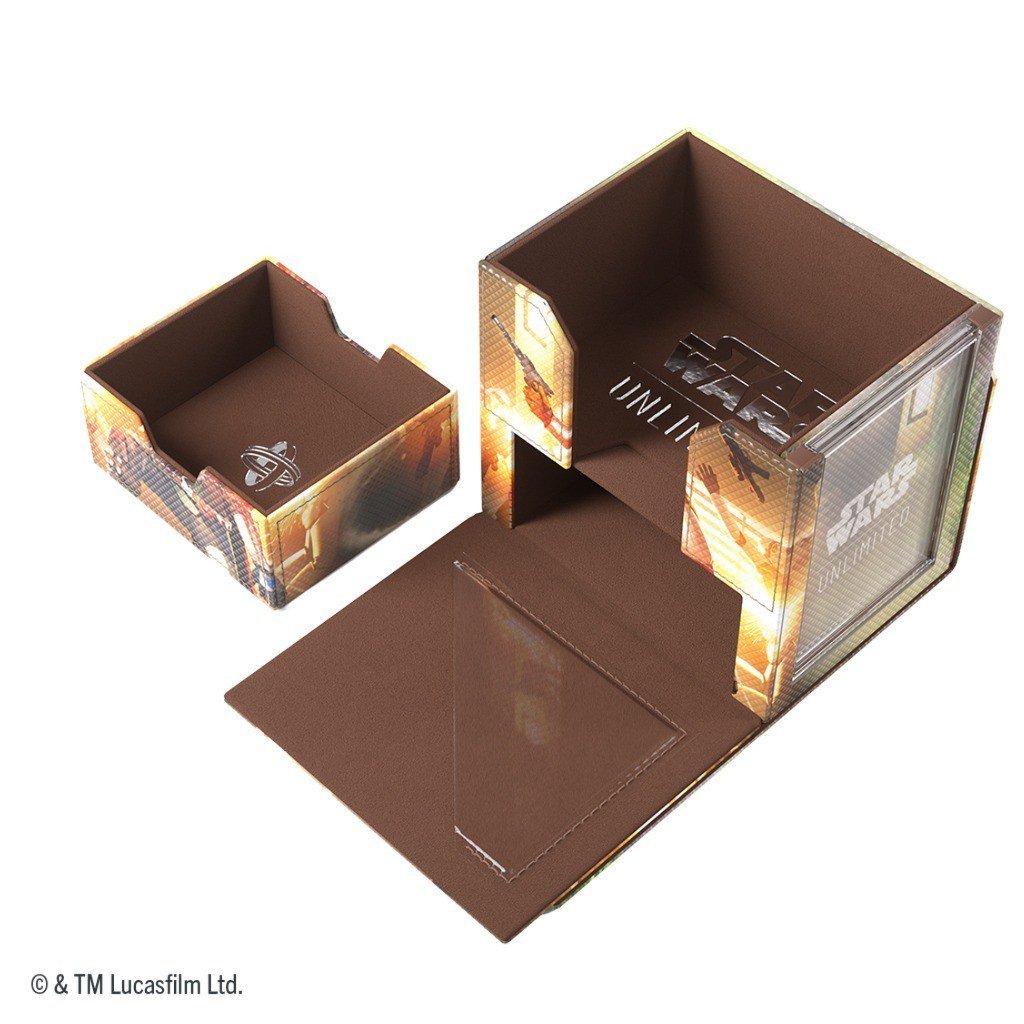 Star Wars Unlimited Deck Pod The Mandalorian & Grogu, Premium Deck Box with UV-Protected Slide Card Case, 60-Card Double-Sleeved Deck Holder, Token Drawer, Magnetic Convertible Closure (PRE-ORDER)