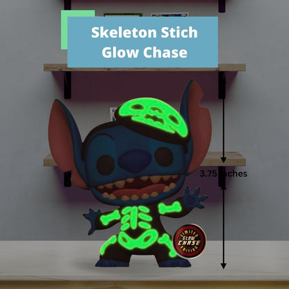 Skeleton Stitch Funko Pop! Disney Lilo and Stitch - Glow-in-The-Dark Chase Limited Edition Vinyl Figure #1234 with Display Box Protector Case