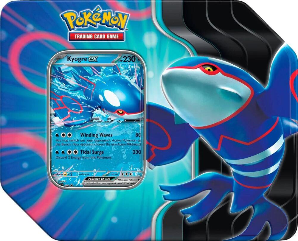 Pokemon TCG Azure Legends Tin Kyogre ex Trading Card Game Collectible Tin