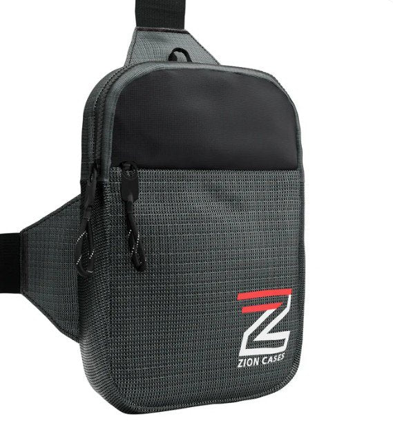 Zion Cases Sling 2.0 Premium Trading Card Bag (Gray)- Waterproof Travel Crossbody Storage Pack with TSA Lock & Padded Comfort Straps for Slabs (PRE-ORDER)