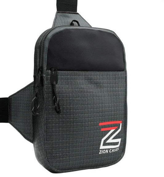 Zion Cases Sling 2.0 Premium Trading Card Bag (Gray)- Waterproof Travel Crossbody Storage Pack with TSA Lock & Padded Comfort Straps for Slabs (PRE-ORDER)