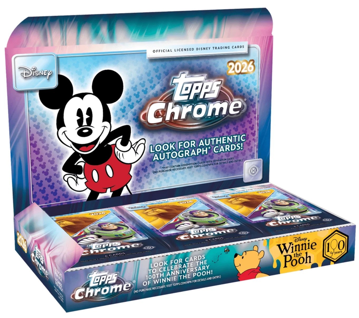 2026 Topps Chrome Disney Hobby Box Collectible Trading Cards Hobby
