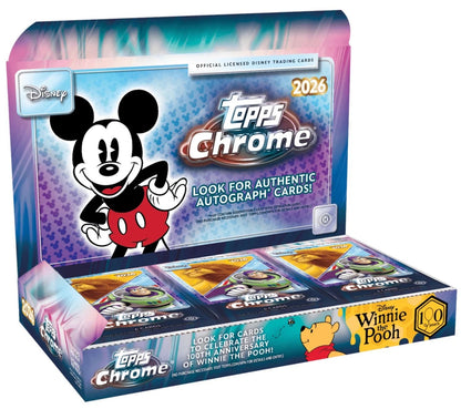 2026 Topps Chrome Disney Hobby Box Collectible Trading Cards Hobby Collection (PRE-ORDER - Release Date: June 17, 2026)