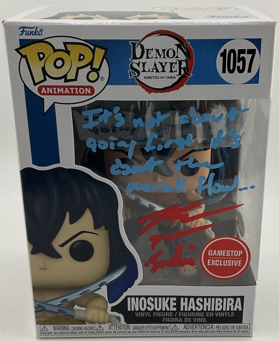 Funko Pop! Demon Slayer Inosuke Hashibira #1057 SIGNED By Bryce Papenbrook