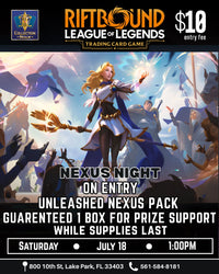 Riftbound League of Legends TCG Nexus Night Tournament – July 18, 2026 (Saturday 1:00 PM)