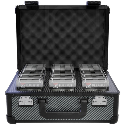 Zion Cases Slab Case X Carbon Fiber – Graded Card Storage Case, Holds Up to 110 Slabs, Premium Foam Interior, TSA-Approved Locks, Durable Collector Case for Travel and Storage (PRE-ORDER)