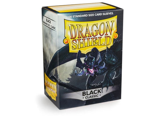 Dragon Shield Sleeves Classic Black 100ct standard size Pokémon card sleeves and MTG card protector sleeves