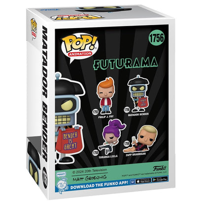 Matador Bender Funko Pop! Animation Futurama - Approx. 4 1/2" Collectible Vinyl Figure #1756 with Window Display Box