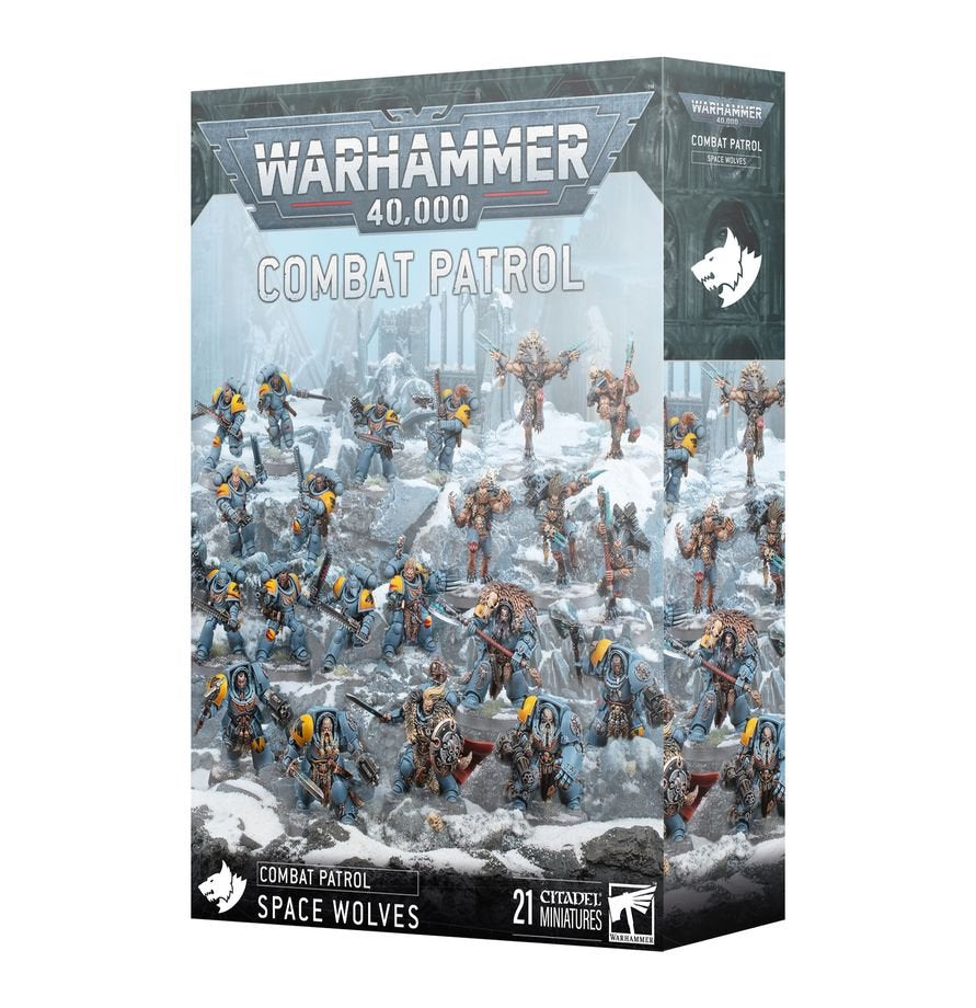 Warhammer 40,000 Combat Patrol: Space Wolves – 21 Miniatures Including Wolf Guard Battle Leader, Terminators, Blood Claws & Wulfen