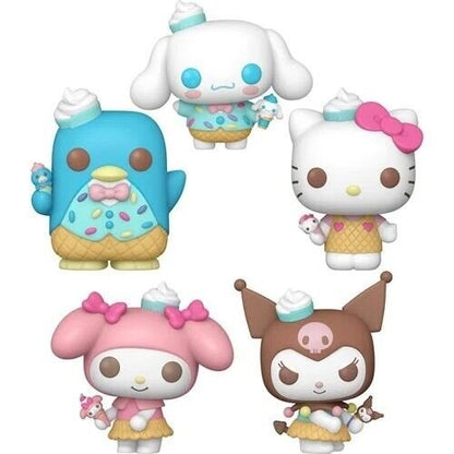 Funko Pop! Hello Kitty and Friend Wave 7 - Set of 5 (My Melody (Ice Cream) #103, Tuxedosam (Ice Cream) #102, Kuromi (Ice Cream) #101, Cinnamoroll (Ice Cream) #100, and Hello Kitty (Ice Cream) #99) Collectible Vinyl Figures