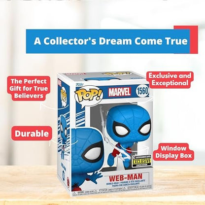 Spider-Man Web-Man Funko Pop! Marvel - Approx. 3.75" Entertainment Earth Exclusive Limited Edition Vinyl Figure #1560 with Display Box Protector Case